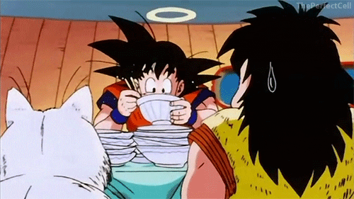 Imagens e gifs do Goku comendo